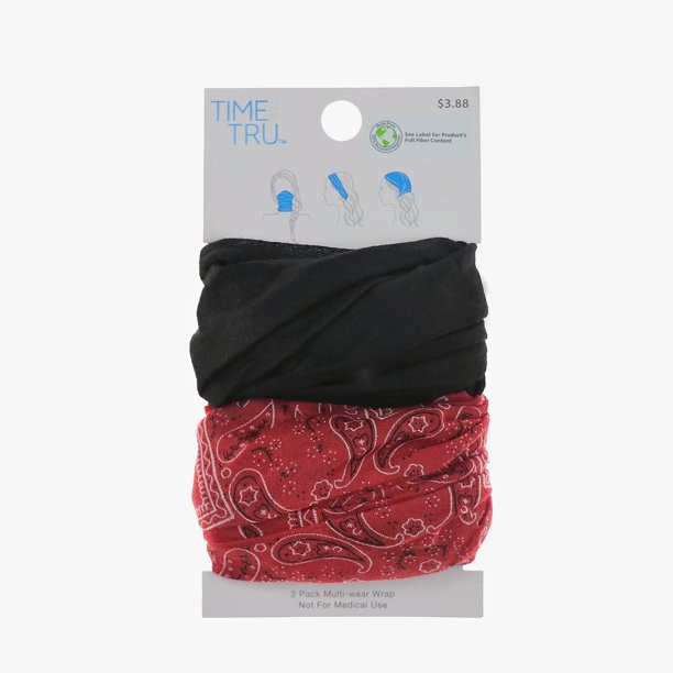 Time and Tru Multiwear Headwrap, 2-Pack (Unisex) | Walmart (US)