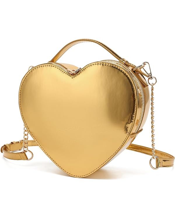 lola mae Heart Shape Satchel Crossbody Purse for women Zip Around Shoulder Bag | Amazon (US)