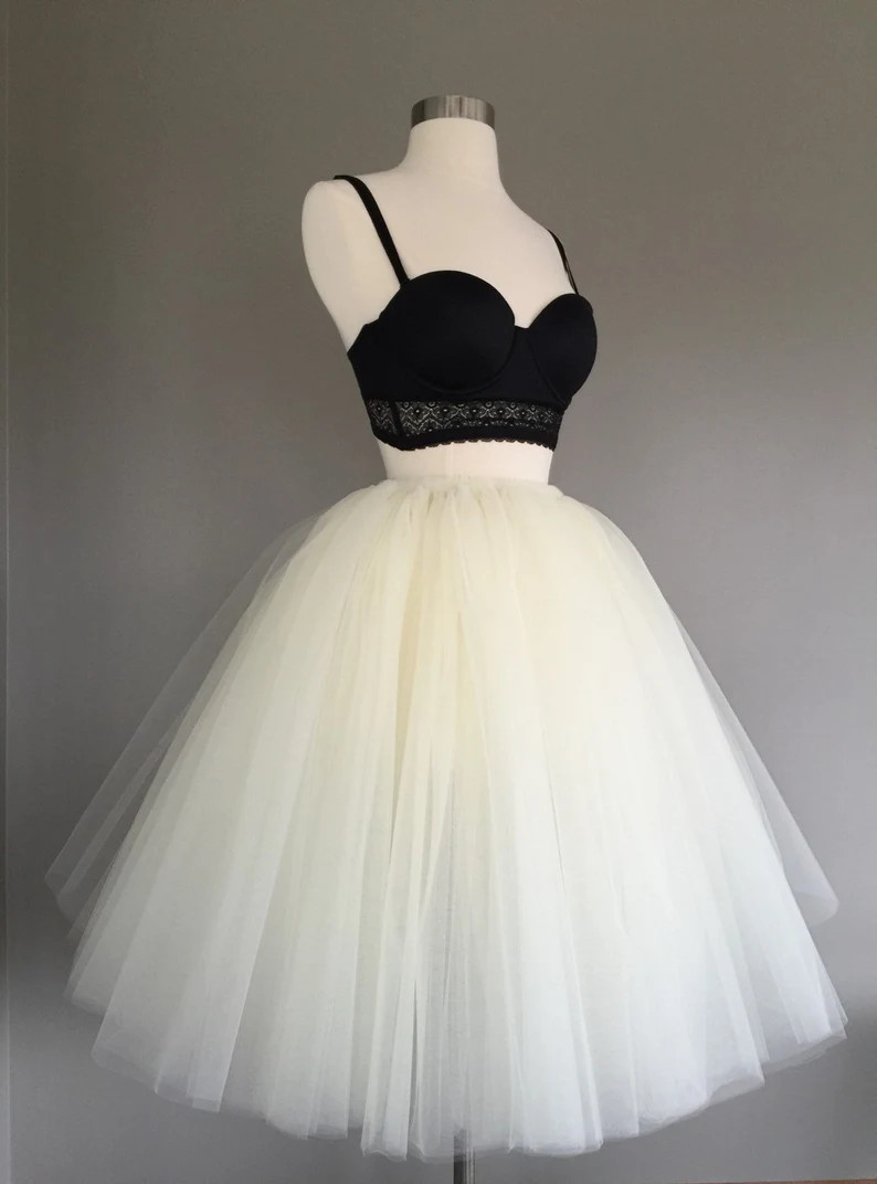 LIGHT IVORY Tulle Skirt, Adult Tutu, Any Size, Any Length, Any Color - Etsy | Etsy (US)