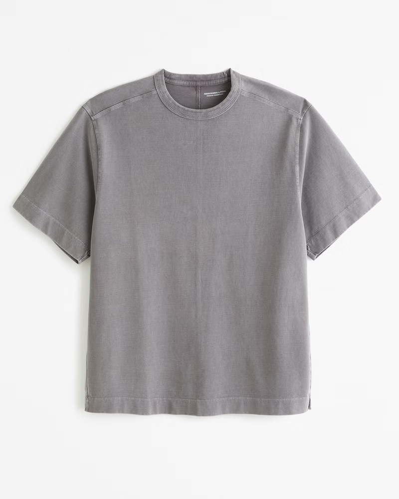 Abercrombie & Fitch Men's Premium Heavyweight Tee in Grey Pattern - Size XXXL | Abercrombie & Fitch (US)