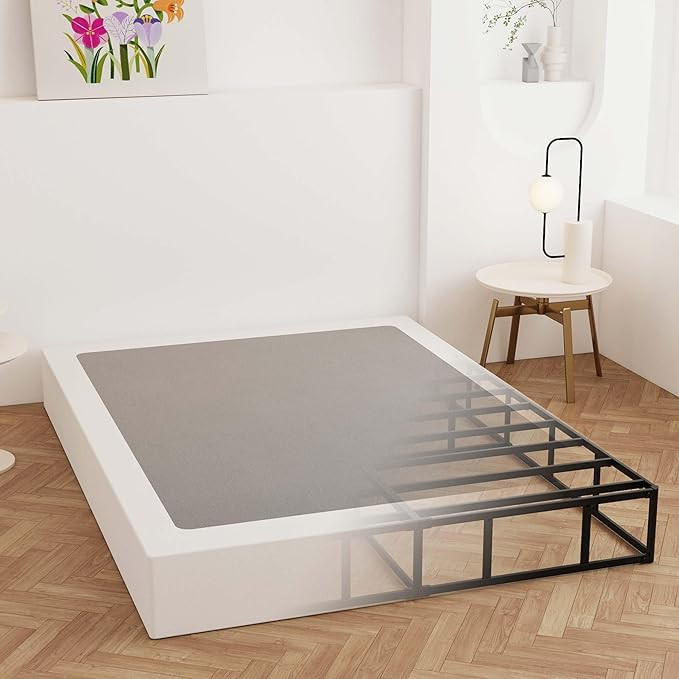 California King Box Spring 9 Inch, Heavy Duty Metal Box Spring Bed Base with Fabric Cover, Mattre... | Amazon (US)