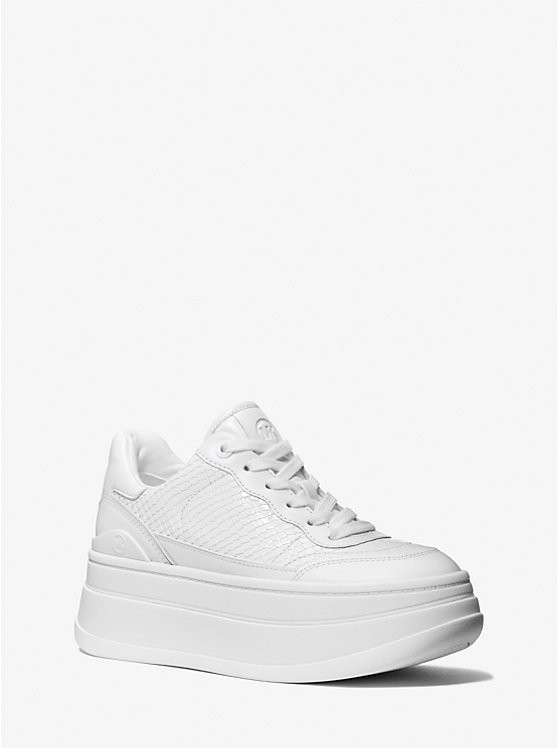 Hayes Snake Embossed Leather Platform Sneaker | Michael Kors US