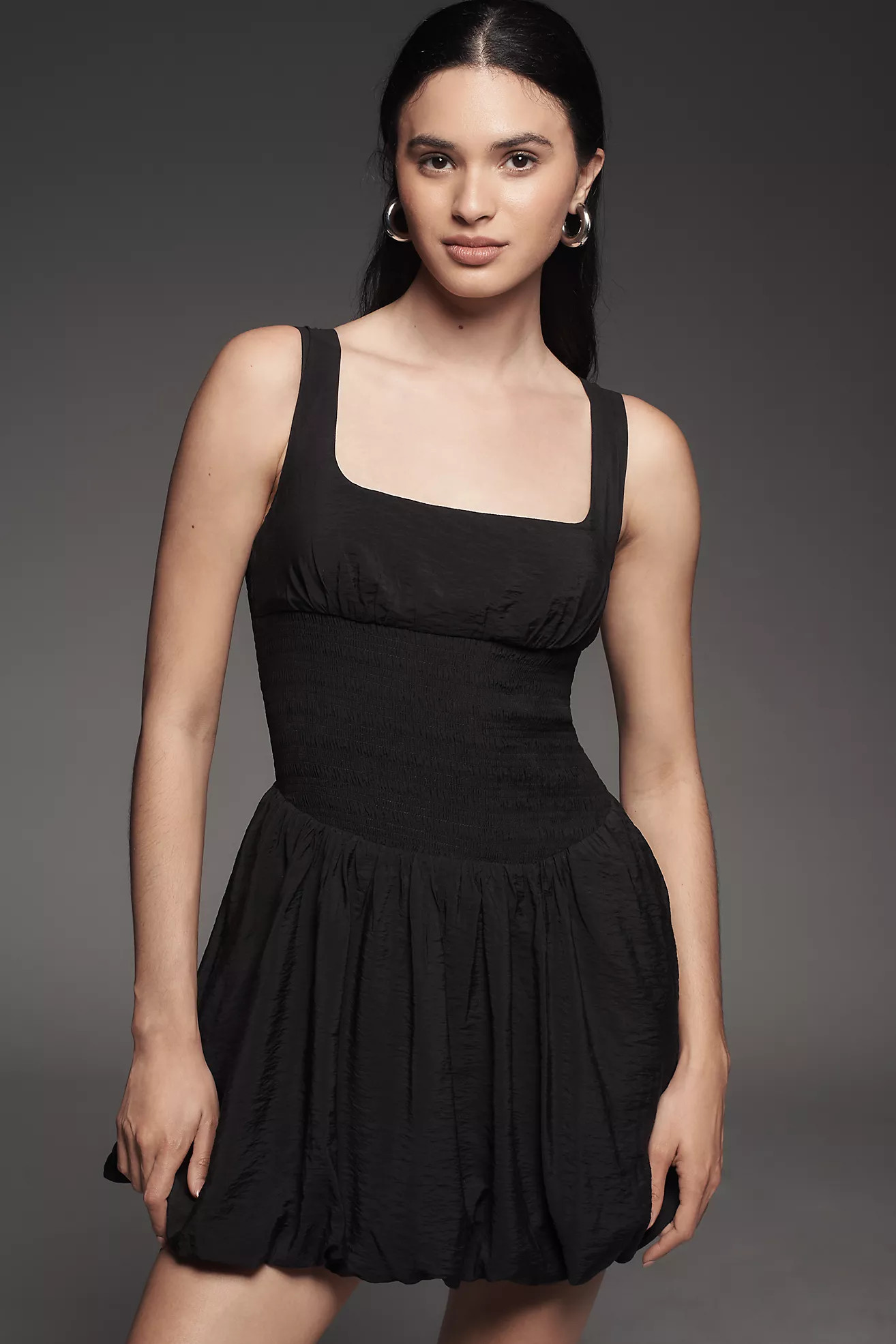 By Anthropologie Square-Neck Smocked Mini Dress | Anthropologie (US)