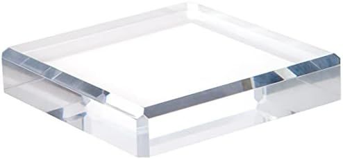 Plymor Clear Polished Acrylic Square Beveled Display Base, 5" W x 5" D x 1" H | Amazon (US)