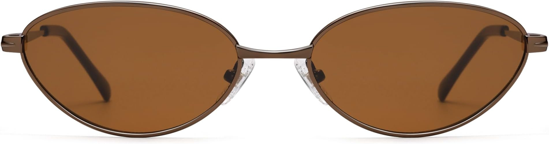 Retro Oval Cat Eye Sunglasses for Women, Vintage Metal Frame with Spring Hinge, Trendy Fashion Gl... | Amazon (US)