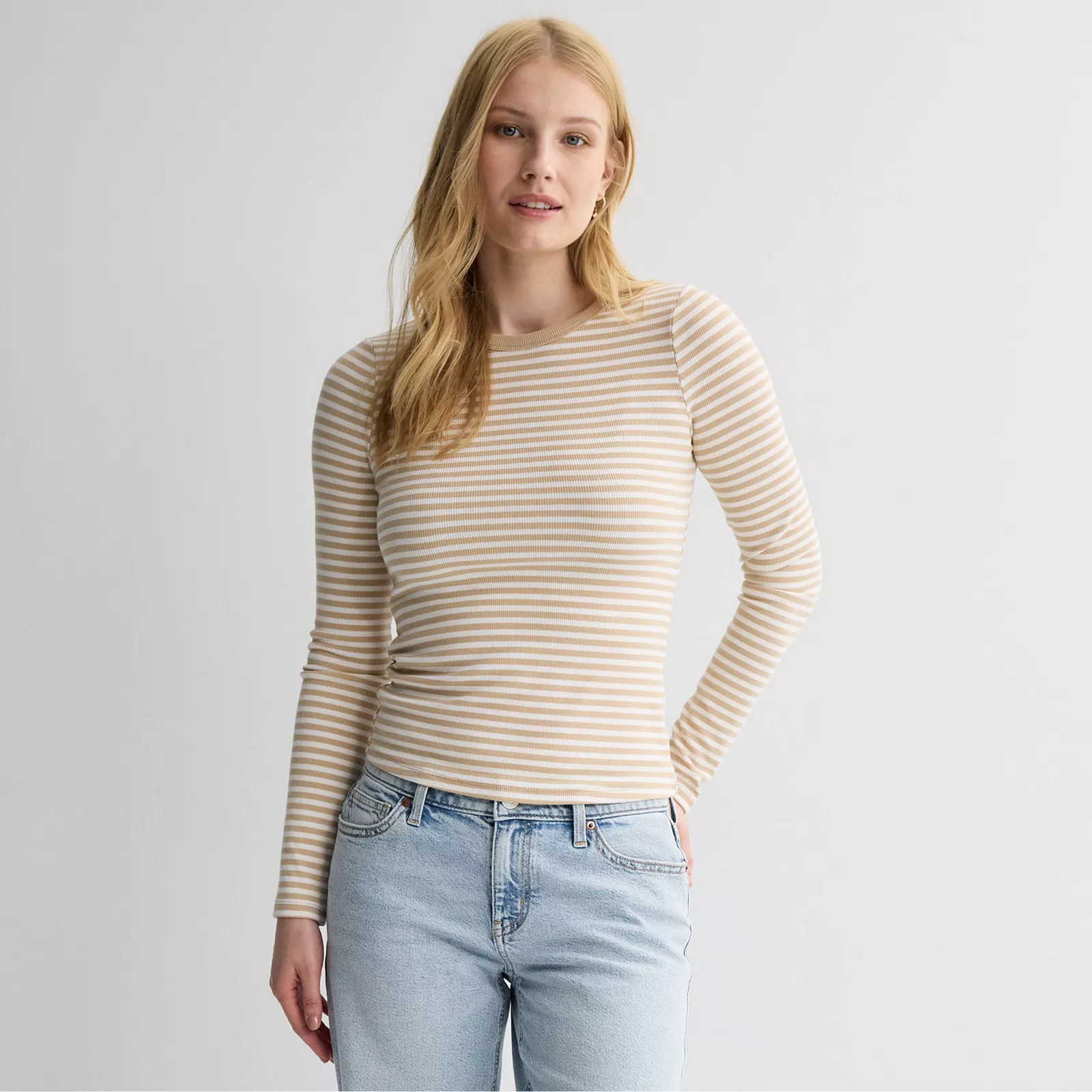 Juniors' SO\u00ae Long Sleeve Rib Crew Top | Kohl's