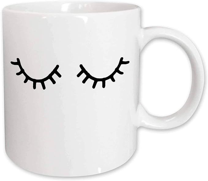 3dRose Image of Black Glam Eyelashes Mug, 11 oz | Amazon (US)