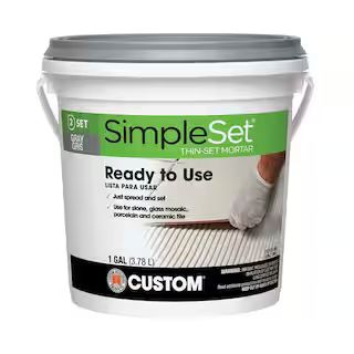 Custom Building Products SimpleSet 1 Gal. (14.25 lb.) Gray Premixed Thin-Set Mortar CTTSG1 - The ... | The Home Depot