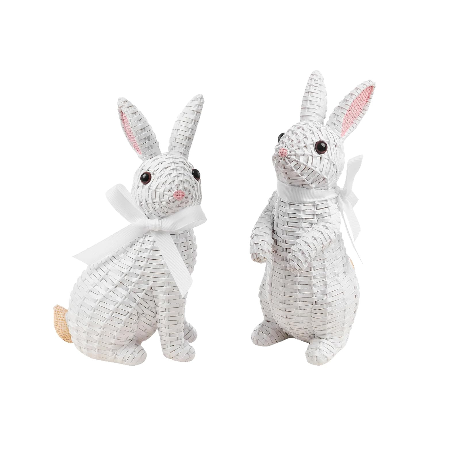 Easter Bunny Decor, Rattan Effect Resin Bunny Statue, Easter Table Decoration Spring Indoor Home ... | Amazon (US)