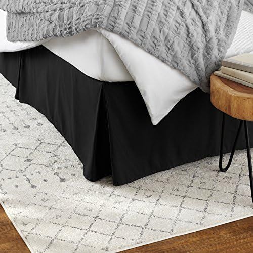 Amazon Basics Pleated Bed Skirt - Queen, Black | Amazon (US)