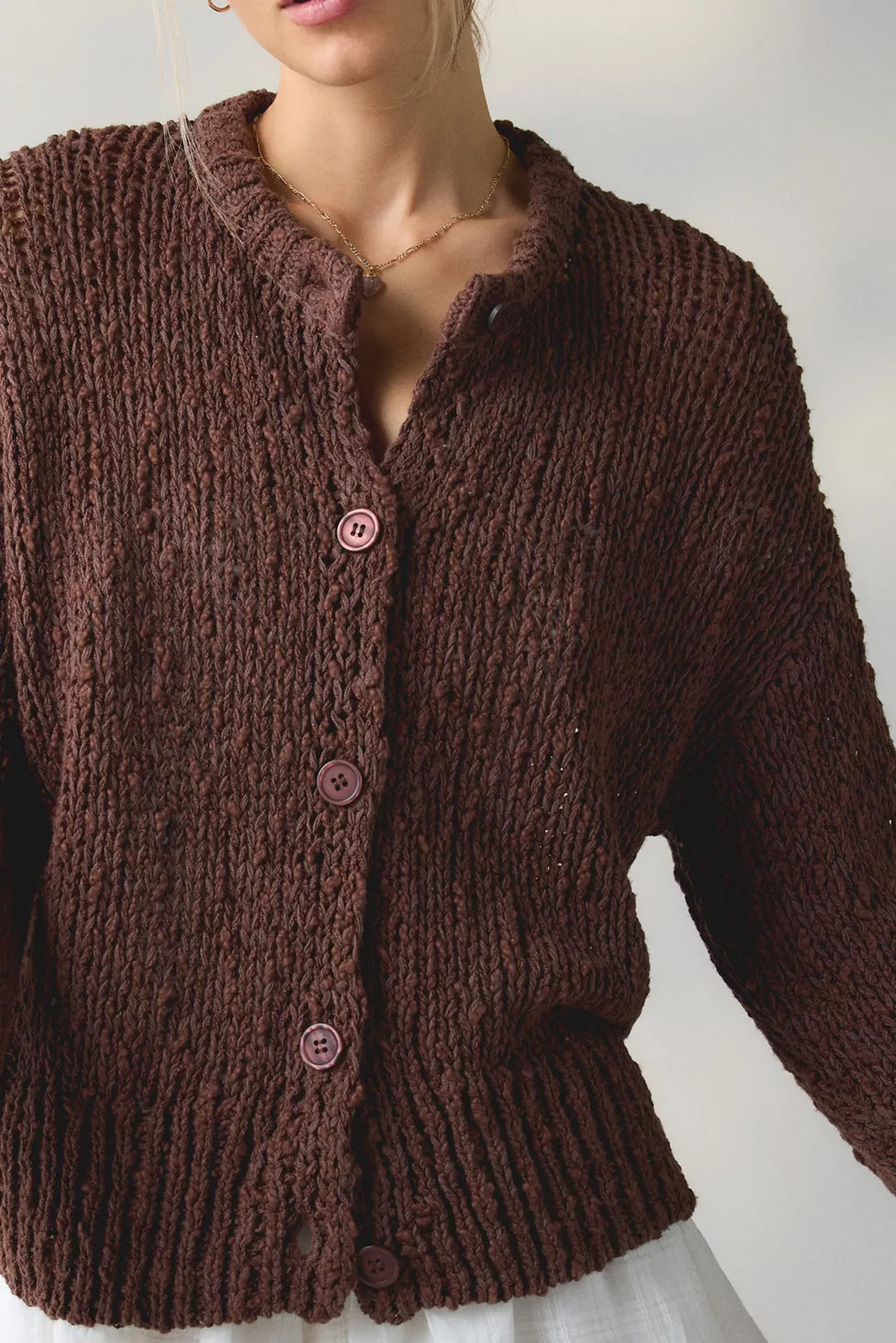 BDG Bridget Cotton Slub Knit Oversized Cardigan | Urban Outfitters (US and RoW)