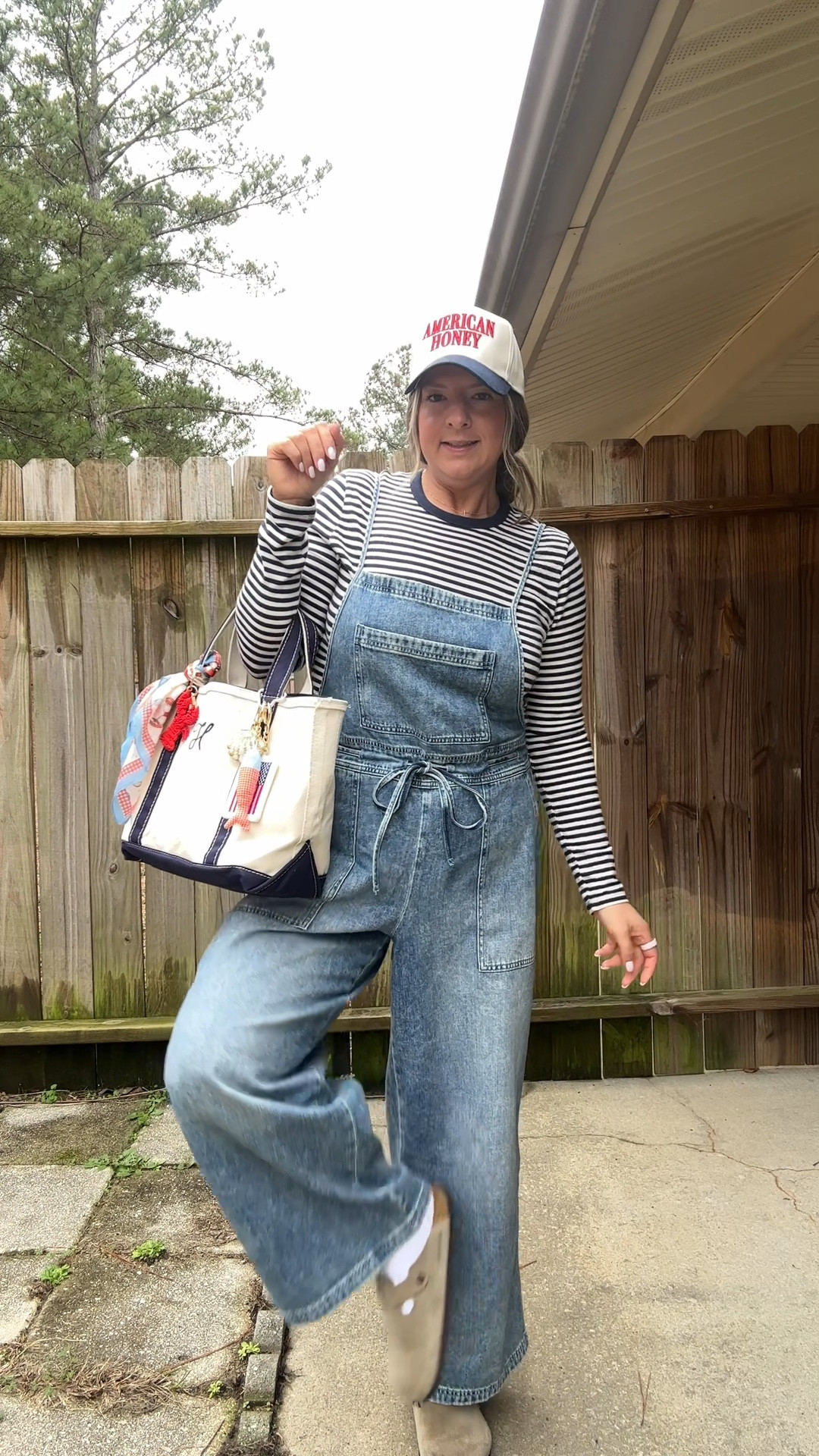 Midsize spring outfit featuring there’s adorable overalls from aerie! ￼ I’m 59 and went with the large, but definitely would’ve sized up to the XL for extra length if they had it in stock. Such a fun outfit for spring! 

#LTKSpringSale #LTKSaleAlert #LTKootd