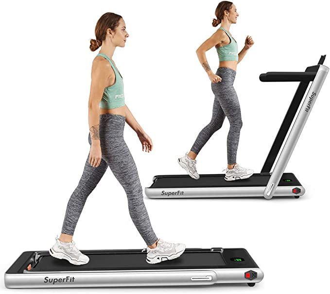 Goplus 2 in 1 Folding Treadmill, 2.25HP Superfit Under Desk Electric Treadmill, Installation-Free... | Amazon (US)