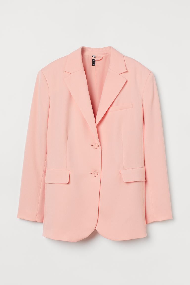 Straight-cut jacket in woven fabric. Relaxed fit with large shoulder pads, notch lapels and two b... | H&M (UK, MY, IN, SG, PH, TW, HK)