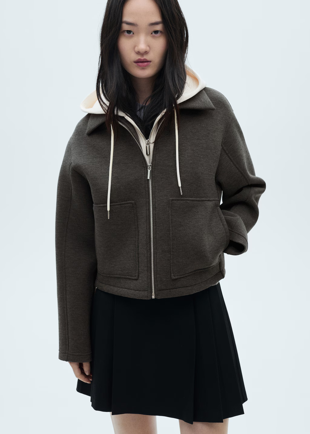 Combined hooded jacket - Women | MANGO USA | Mango (US/MX/AU)
