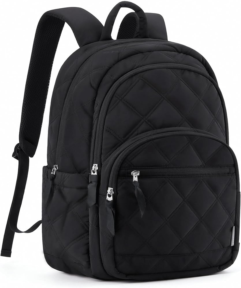 BAGSMART Travel Laptop Backpack, College Backpack for Women, Quilted Small Computer Bookbag, Wate... | Amazon (US)