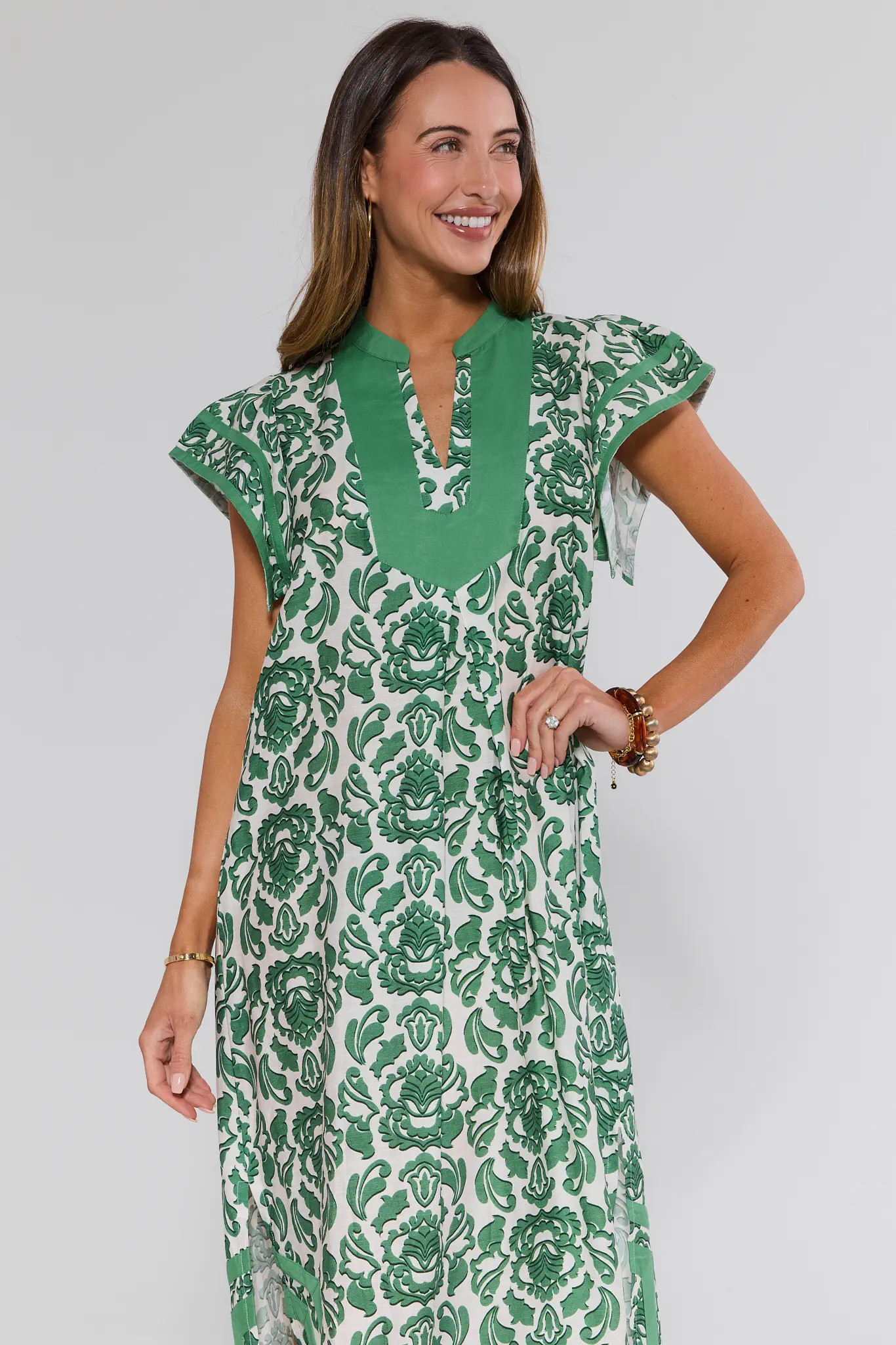 Emmy Green Printed Midi Dress | Avara