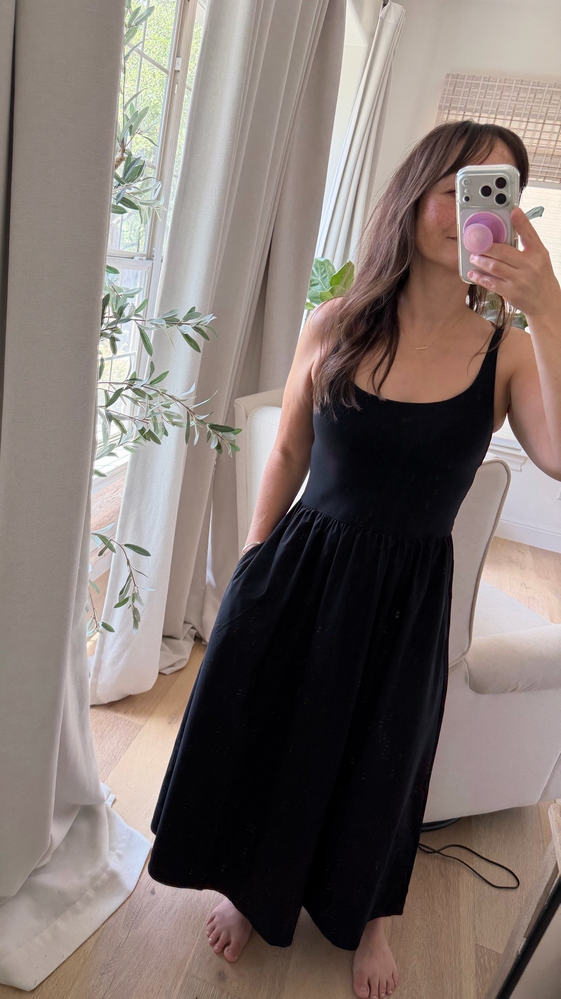 Perfect black dress. No bra required. Shelf bra with pads included super flattering great first extra hot weather. layer for fall. Extremely flattering. Adjustable straps. Amazon dress. ￼

#LTKmomlife #LTKPetite #LTKOver40