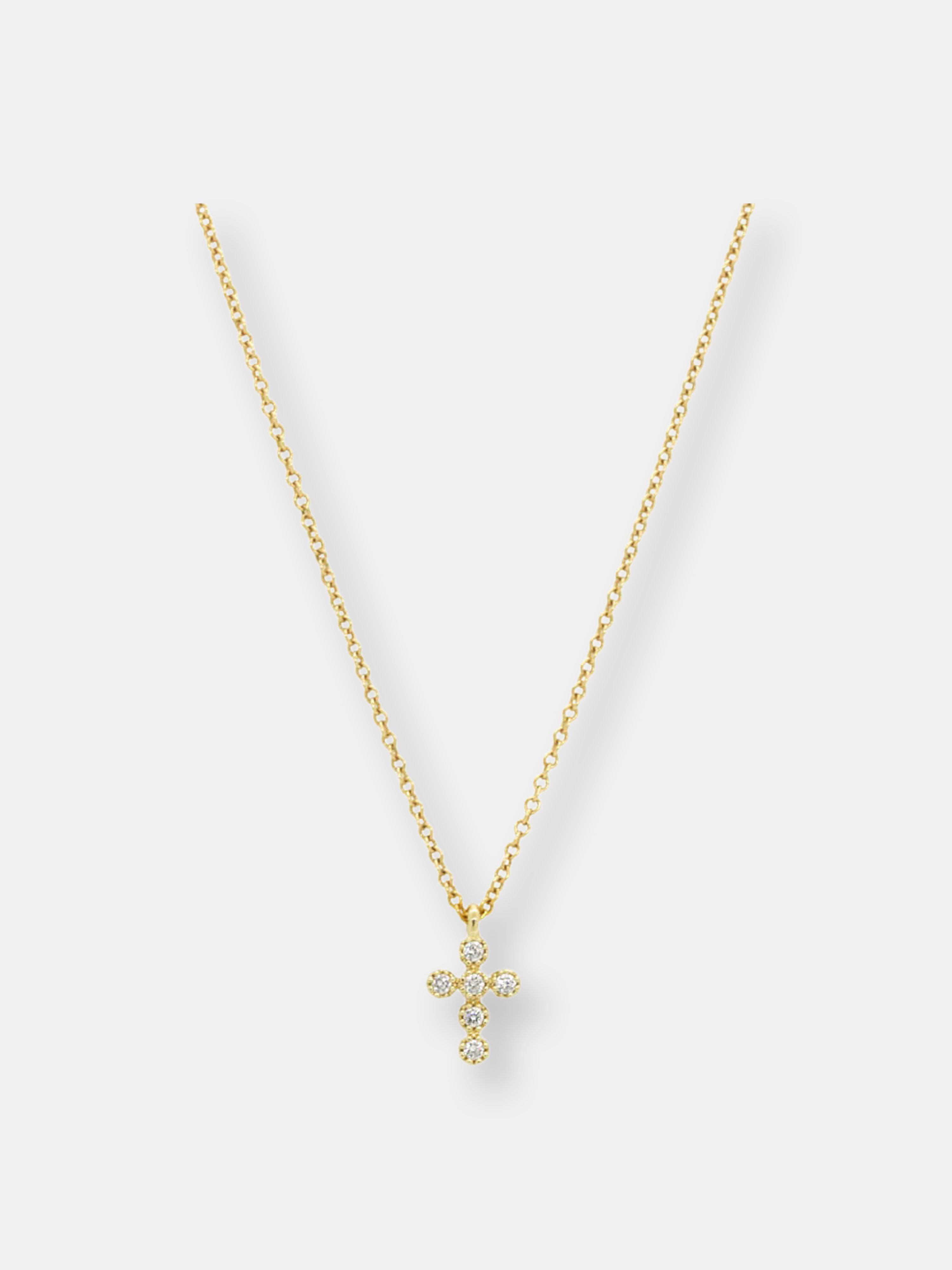 Dainty Cross Necklace - 16"/CHAIN: CABLE DAINTY - Also in: 18"/CHAIN: CABLE DAINTY | Verishop