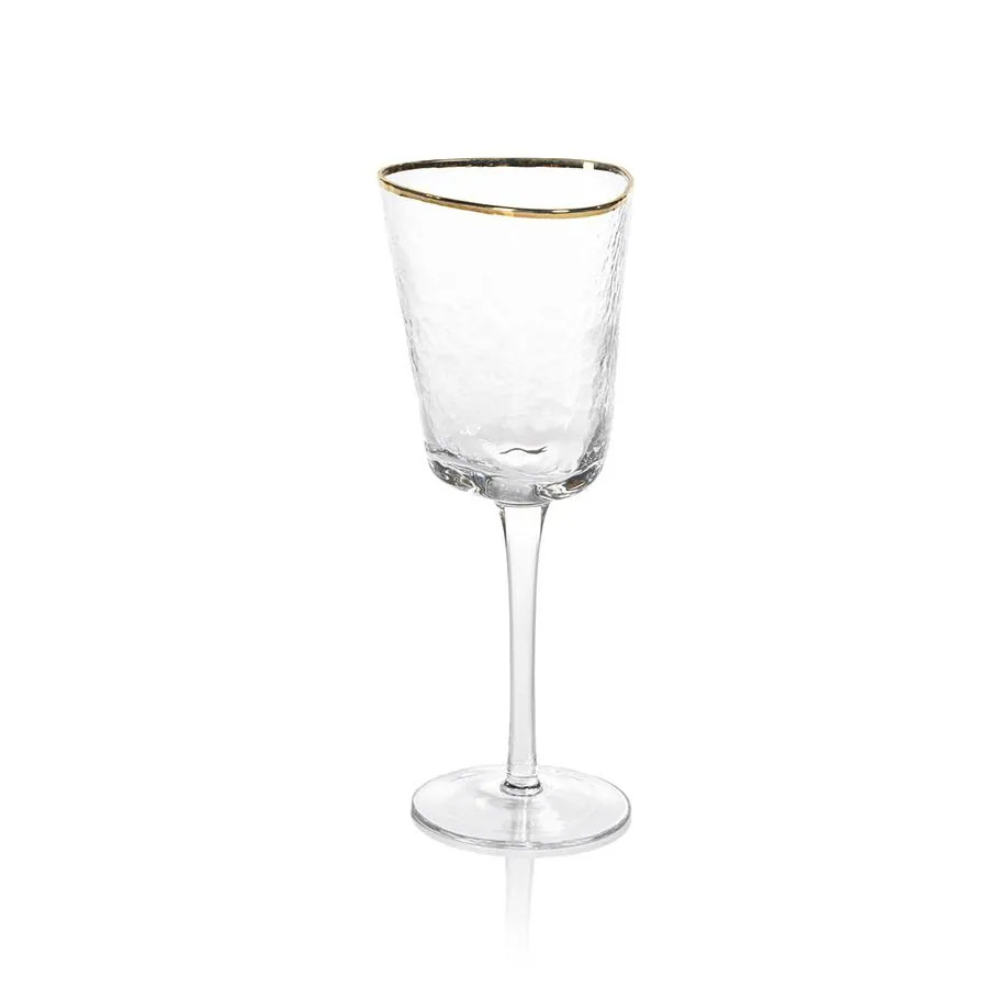 Kampari Triangular Wine Glasses with Gold Rim, Set of 4 - Overstock - 32123482 | Overstock