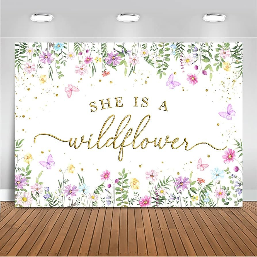 Mocsicka Wildflower Baby Shower Backdrop Watercolor Floral Background She is A Wildflowers Baby S... | Amazon (US)