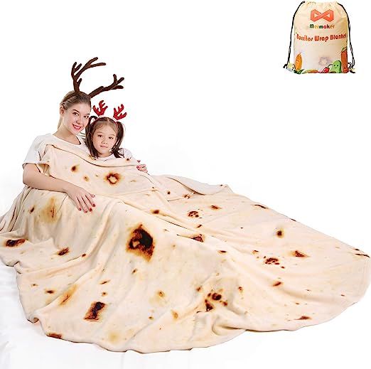 mermaker Burritos Tortilla Blanket 2.0 Double Sided 71 inches for Adult and Kids, Giant Funny Rea... | Amazon (US)