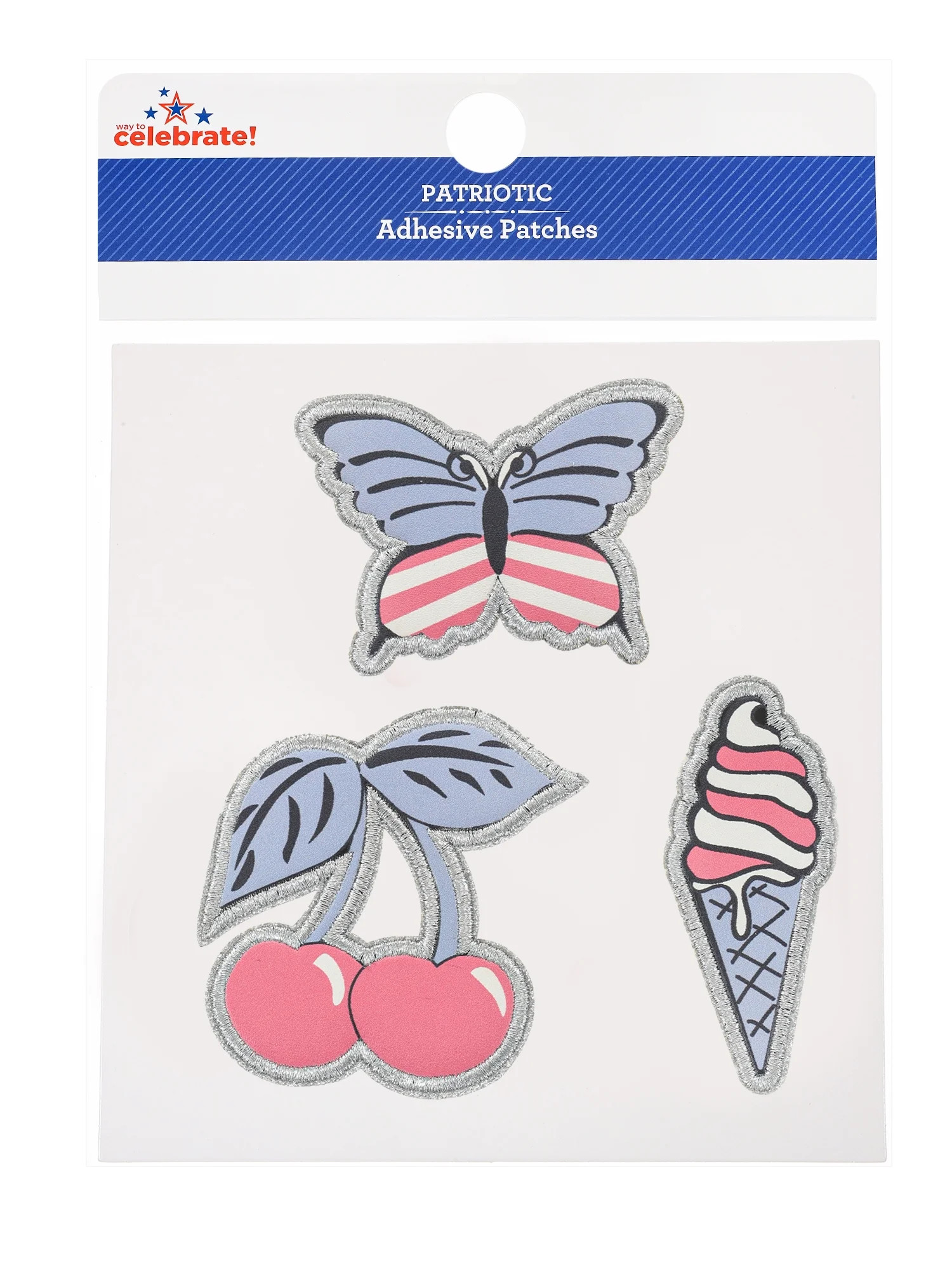 Way to Celebrate Americana Summer Motif Adhesive Patches, 3 Pieces | Walmart (US)