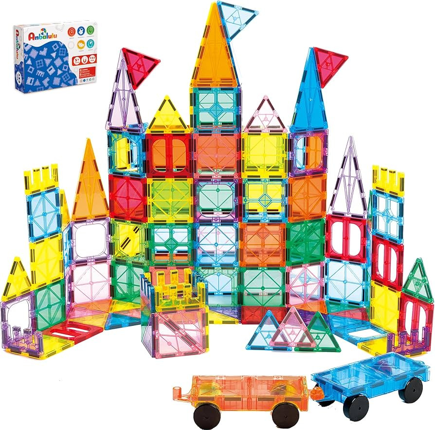 Magnetic Building Tiles, 134PCS Large Magnet Building Set,Magnetic Blocks, 3D STEM Stacking Toys,... | Amazon (US)