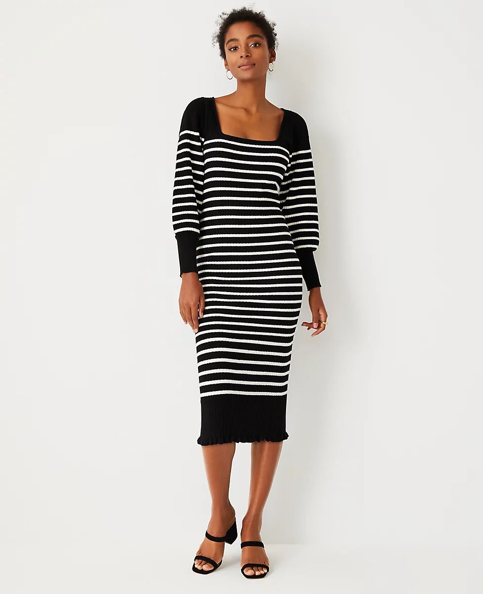 Striped Midi Sweater Dress | Ann Taylor (US)