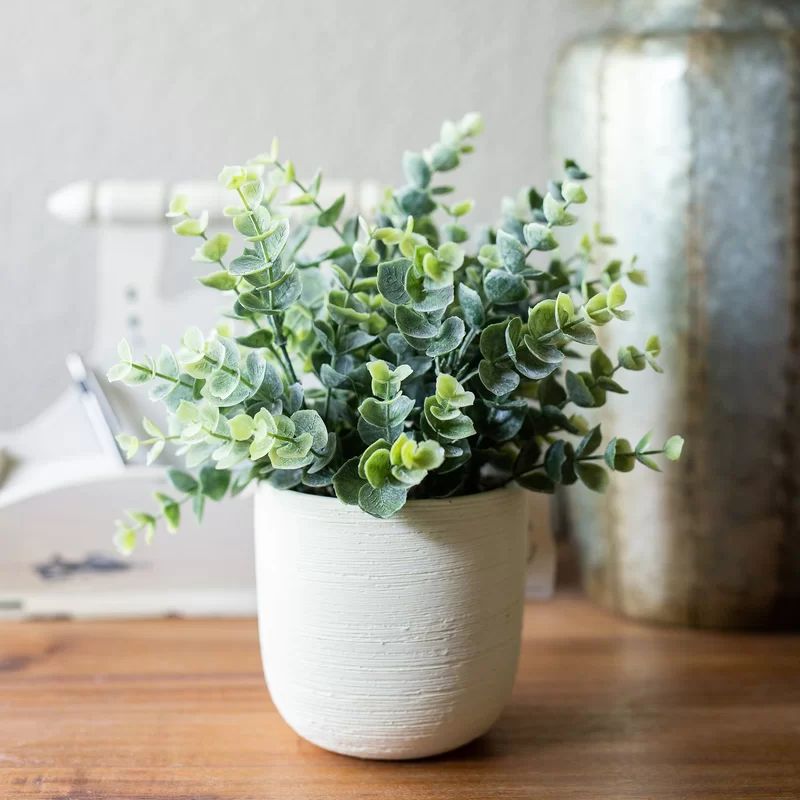 4" Artificial Eucalyptus Plant in Planter | Wayfair North America