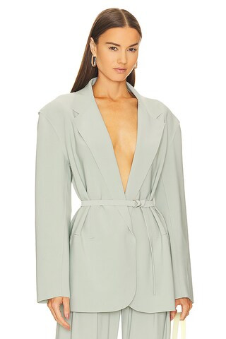 Norma Kamali Oversized Single Breasted Jacket in Dried Sage from Revolve.com | Revolve Clothing (Global)