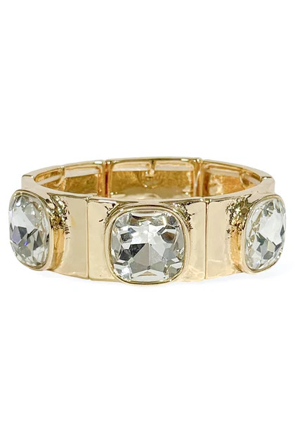 Get Me Through This Clear Stone Stretch Bracelet | The Willow Tree