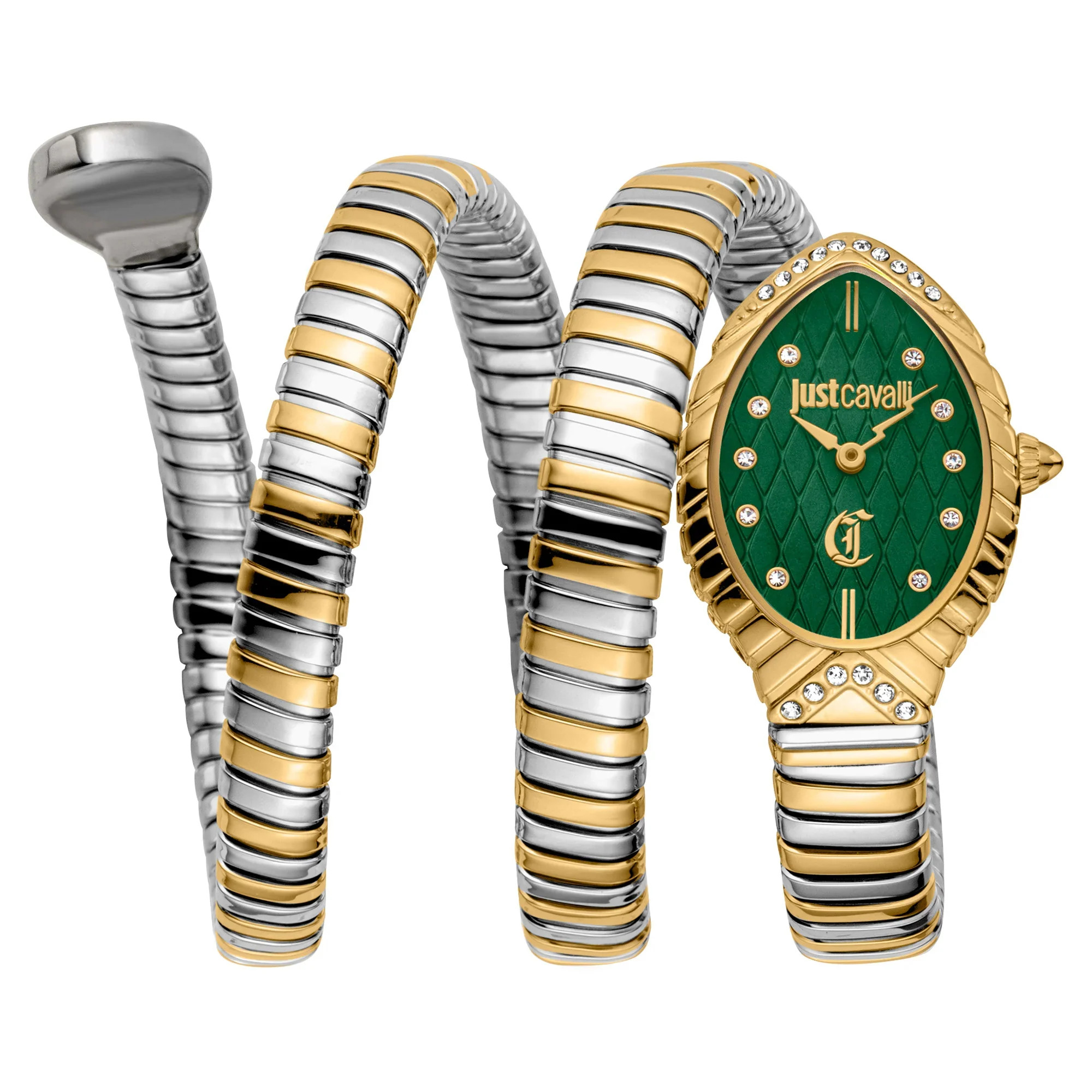 Just Cavalli Women's Specchio Snake Green Dial Watch | Shop Simon