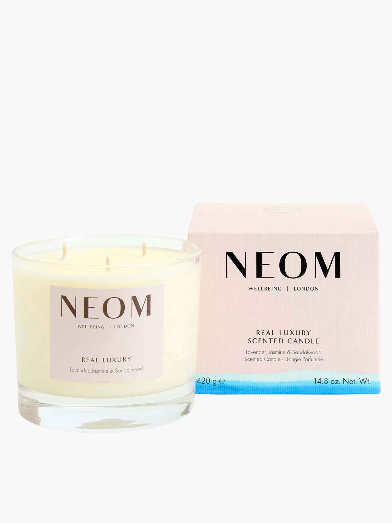 NEOM WELLBEING REAL LUXURY DE-STRESS SCENTED 3 WICK CANDLE | Look Fantastic (UK)