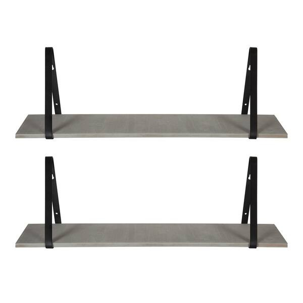 Kate and Laurel Soloman Wooden Shelves with Metal Brackets, 2 Pc Set | Bed Bath & Beyond