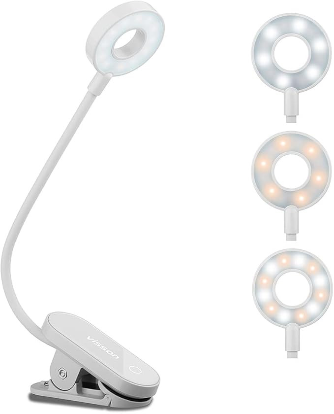 Stepless Dimming Book Light,12 LED Reading Lights for Books in Bed,3 Color Temperature,Rechargeab... | Amazon (US)