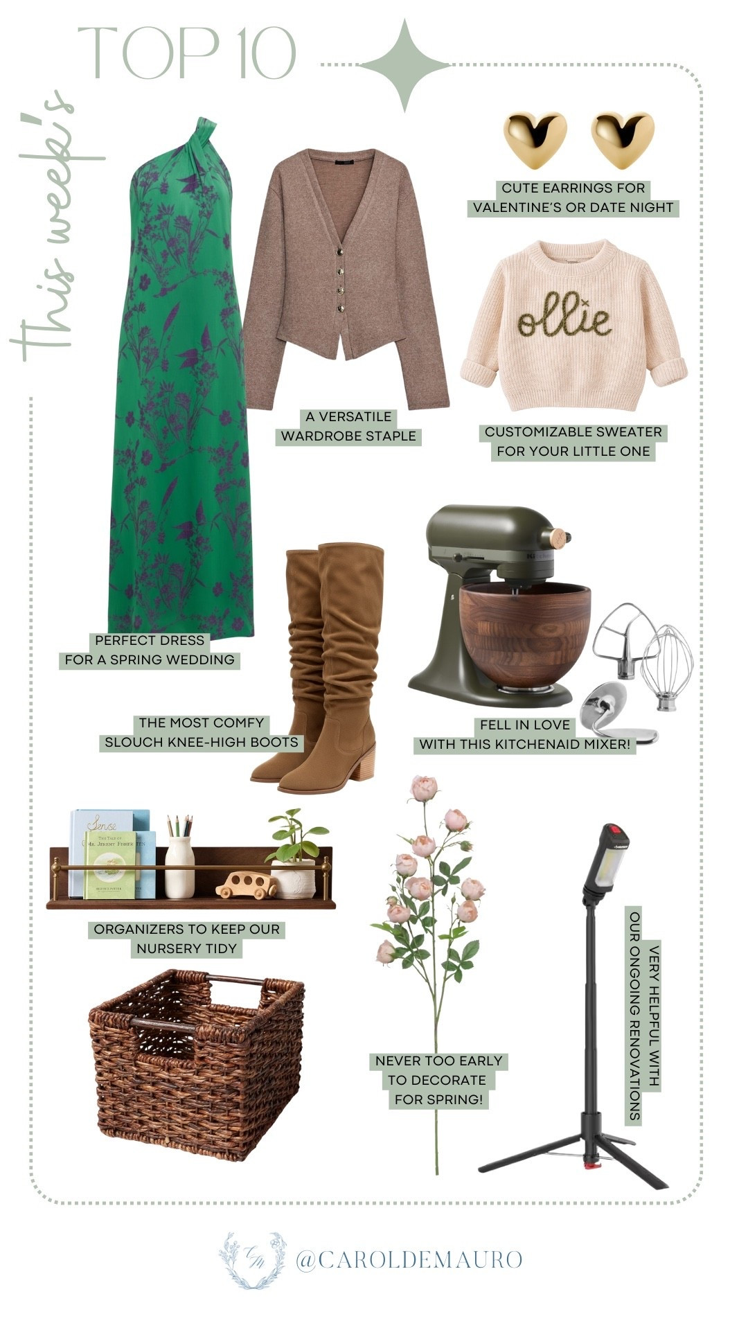 Give your everyday style an upgrade with this week’s most-loved essentials, from the perfect spring wedding guest dress to the ultimate comfy-chic slouchy boots. Your favorites have spoken—whether you’re refreshing your nursery, upgrading your kitchen, or snagging that versatile wardrobe staple, these top 10 picks are the must-haves of the season. Grab these finds before they’re gone!

kitchenaid, toddler clothes, home decor, spring decor, faux flowers, pottery barn, tuckernuck

#LTKSeasonal #LTKHome #LTKU
