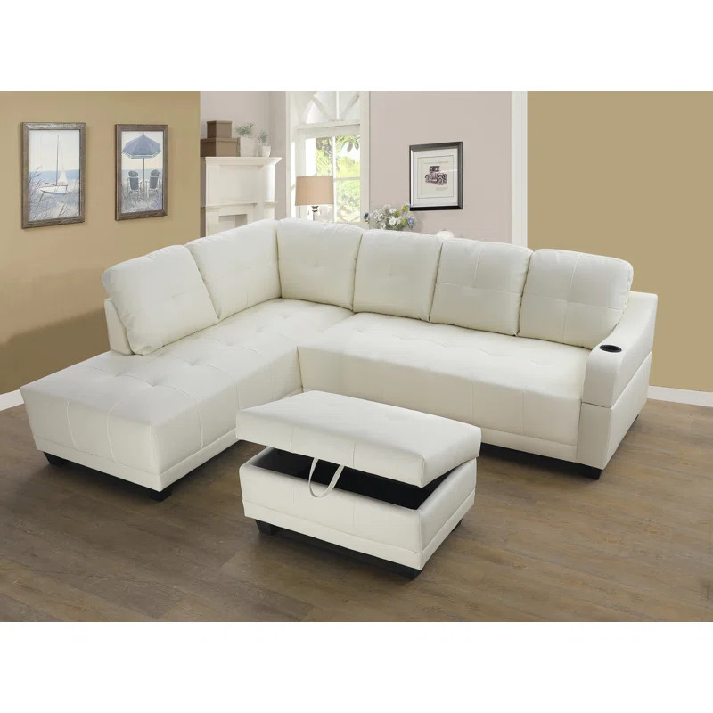 Amria 3 - Piece Vegan Leather Sectional | Wayfair North America