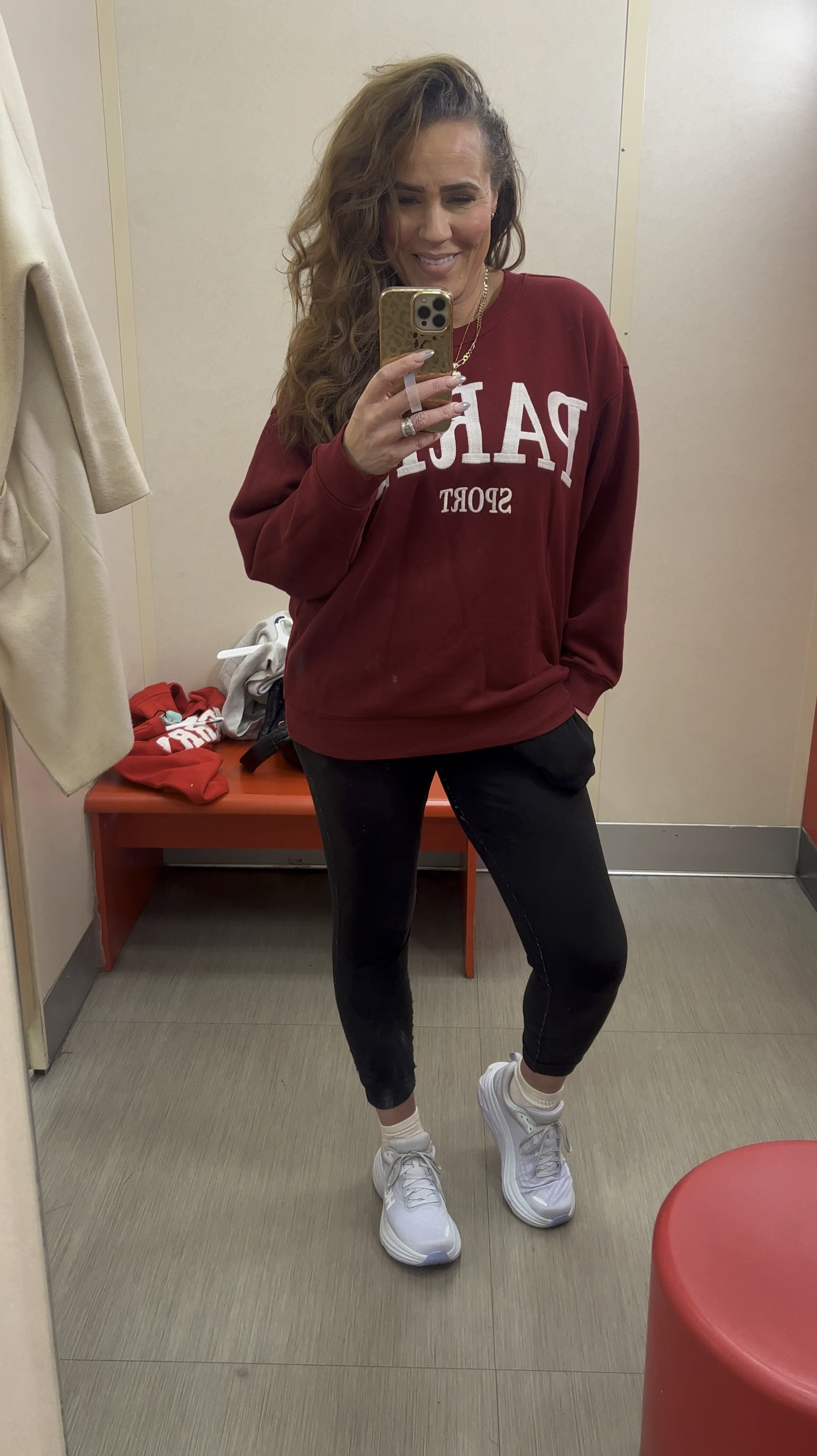 Perfect casual Thanksgiving outfit, oversized sweatshirt, burgundy trend, fall trends, jogger pants, neutral sneakers, Fall outfit, Target style, mom style #LaidbackLuxeLife

Sweatshirt: L (sized up for oversized look)
Joggers: S Long
Sneakers: Run TTS

Hey Beautiful! Feel free to comment on this post if you have any questions! 🫶🏽

Follow me for more fashion finds, beauty faves, lifestyle, home decor, sales and more! So glad you’re here!! XO, Karma#LTKCyberWeek 

#LTKHoliday #LTKStyleTip