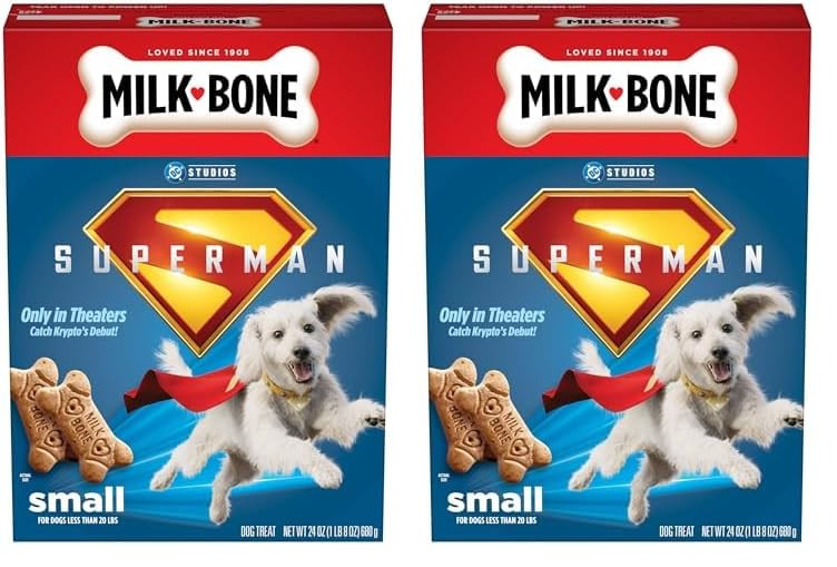 Milk-Bone Original Dog Biscuits, Small Dog Treats, Limited-Edition Superman Movie Box, 24 Oz (Pac... | Amazon (US)