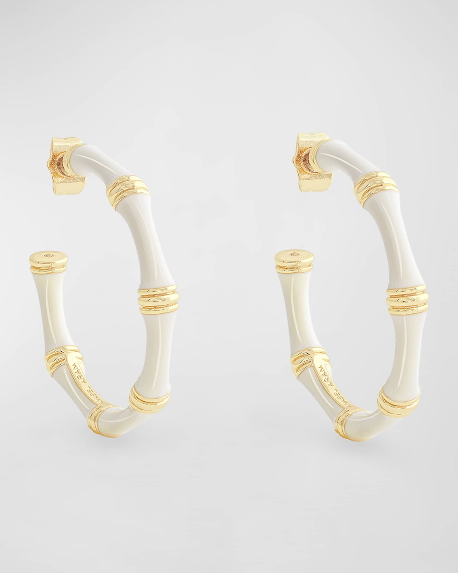 Bamboo Enameled Hoop Earrings | Neiman Marcus