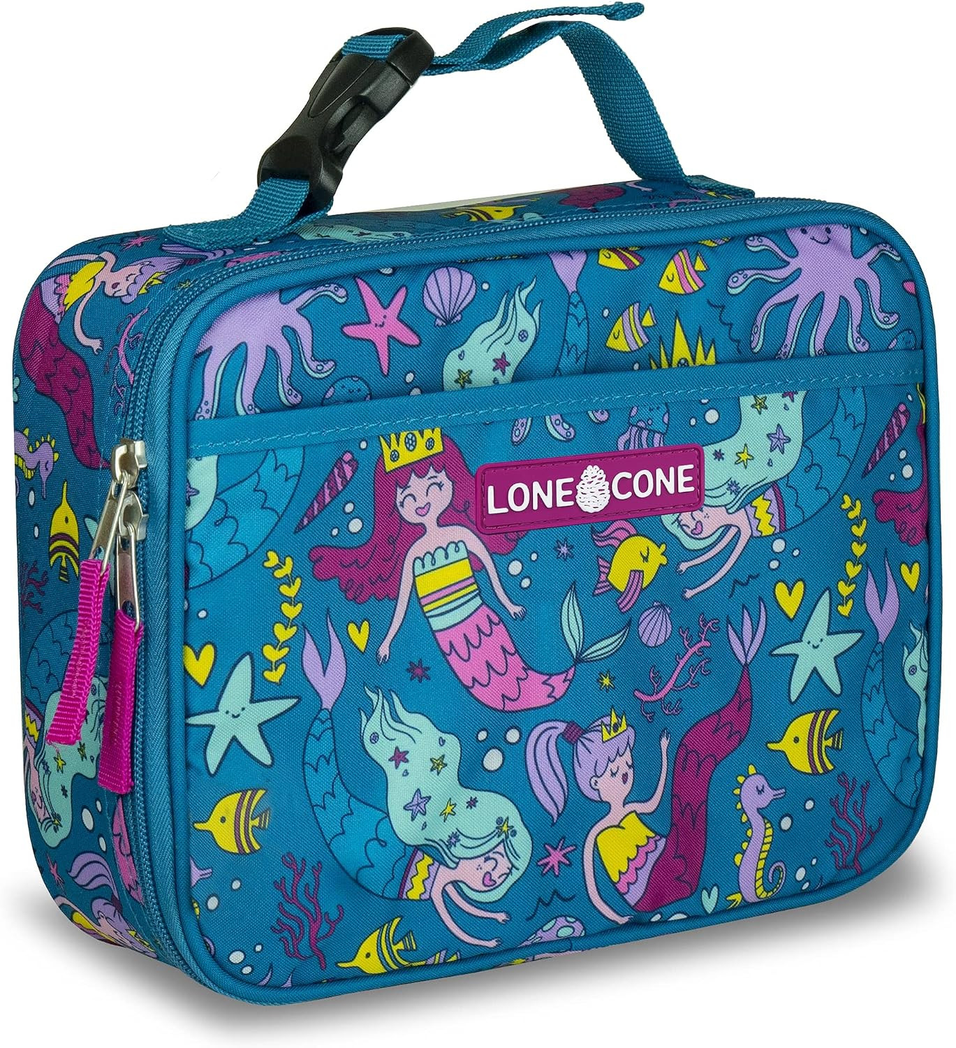 LONECONE Kids' Insulated Fabric Lunch Box - Fun Patterns for Boys and Girls, Beautiful Mermaids, ... | Amazon (US)