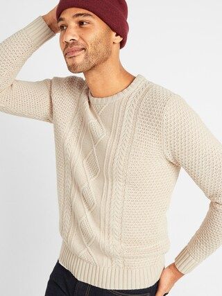 Textured Cable-Knit Crew-Neck Sweater for Men | Old Navy (US)