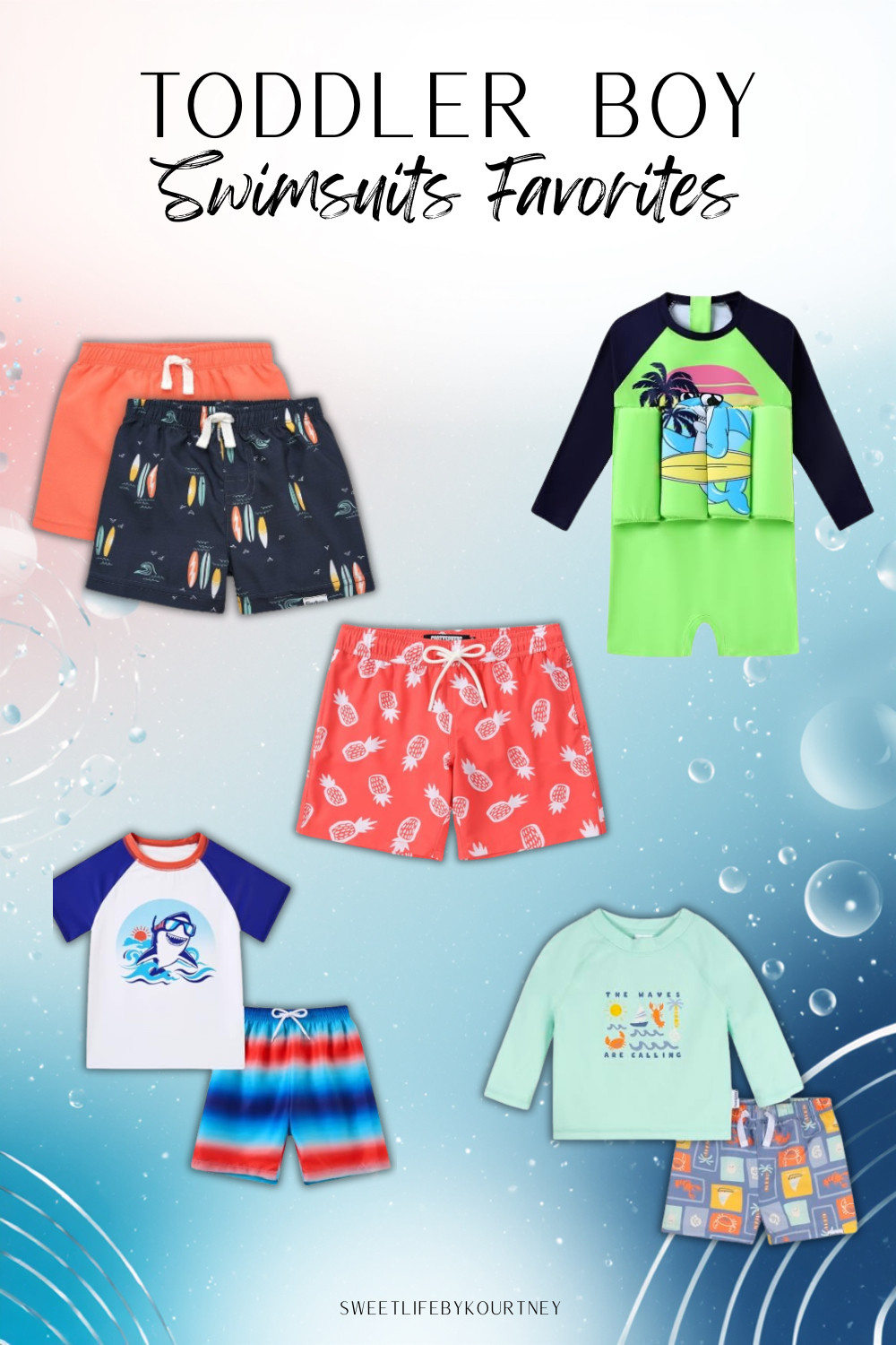
Toddler boy swimsuit favorites for pool days, splash pads, beach trips, and summer vacation 🌊 Cute swim finds that make warm-weather days easy. #LTKFinds #LTKKids #ToddlerBoyStyle #ToddlerSwimwear #KidsSwimwear #SummerFinds #SweetLifeByKourtney 

 #LTKmomlife #LTKSwim #LTKKids