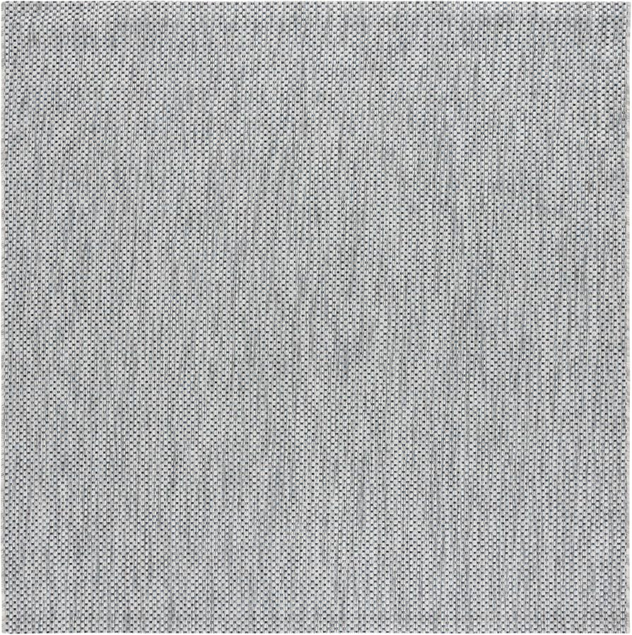 SAFAVIEH Washable Rug Outdoor Courtyard Collection - 9' Square, Grey & Navy, Non-Shedding & Easy ... | Amazon (US)