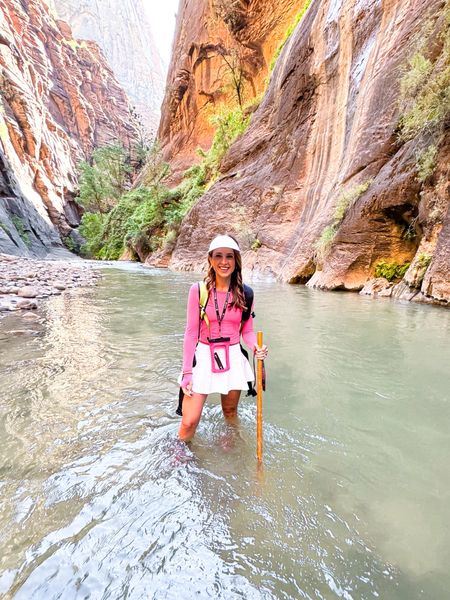 Hiking outfit. I wore this to Zion/The Narrows! Amazon tennis skirt in XXS. Amazon tank top in XS. Amazon long sleeve in XXS. Summer outfit. Amazon activewear. Lululemon visor.

#LTKActive #LTKFitness #LTKTravel