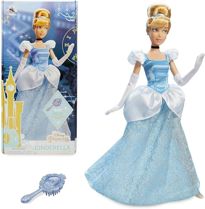 Disney Store Official Princess Classic Doll (Cinderella), 11 Inches, Includes Brush with Molded D... | Amazon (US)