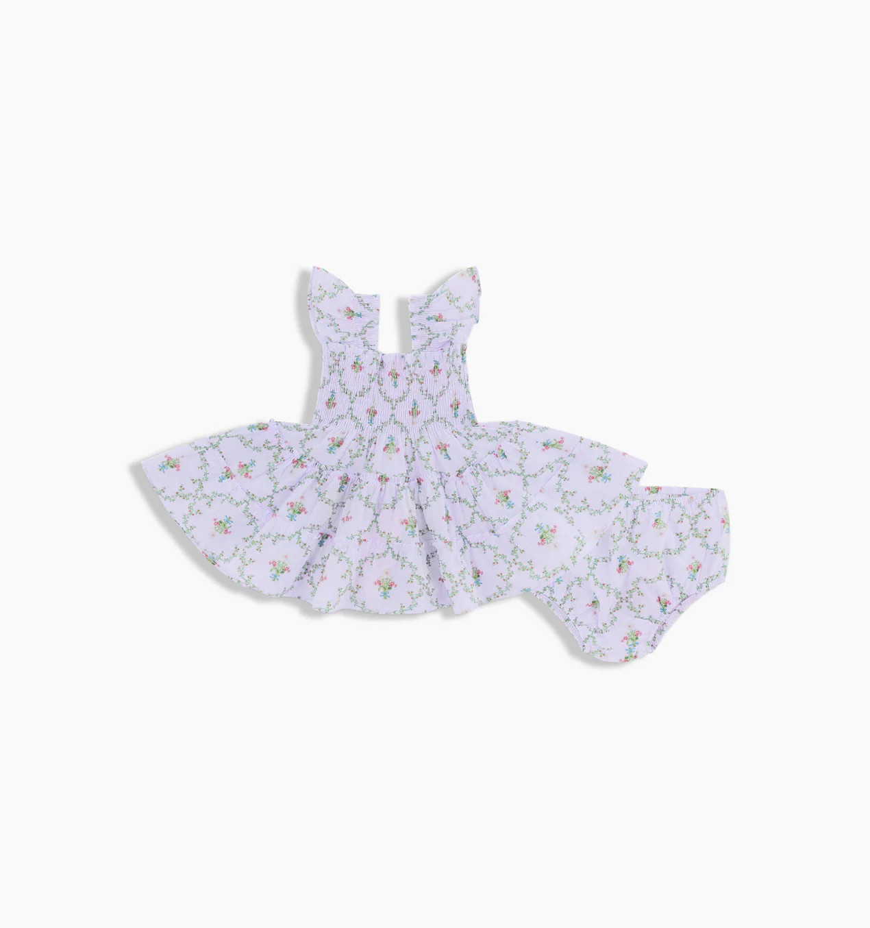 The Hill House x La Coqueta Baby Ellie Nap Dress - Lilac Trellis | Hill House Home US