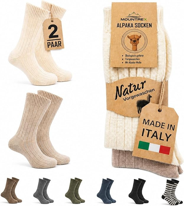 MOUNTREX Alpaka Socken 2 Paar - Wollsocken Wintersocken Damen Herren | Amazon (DE)