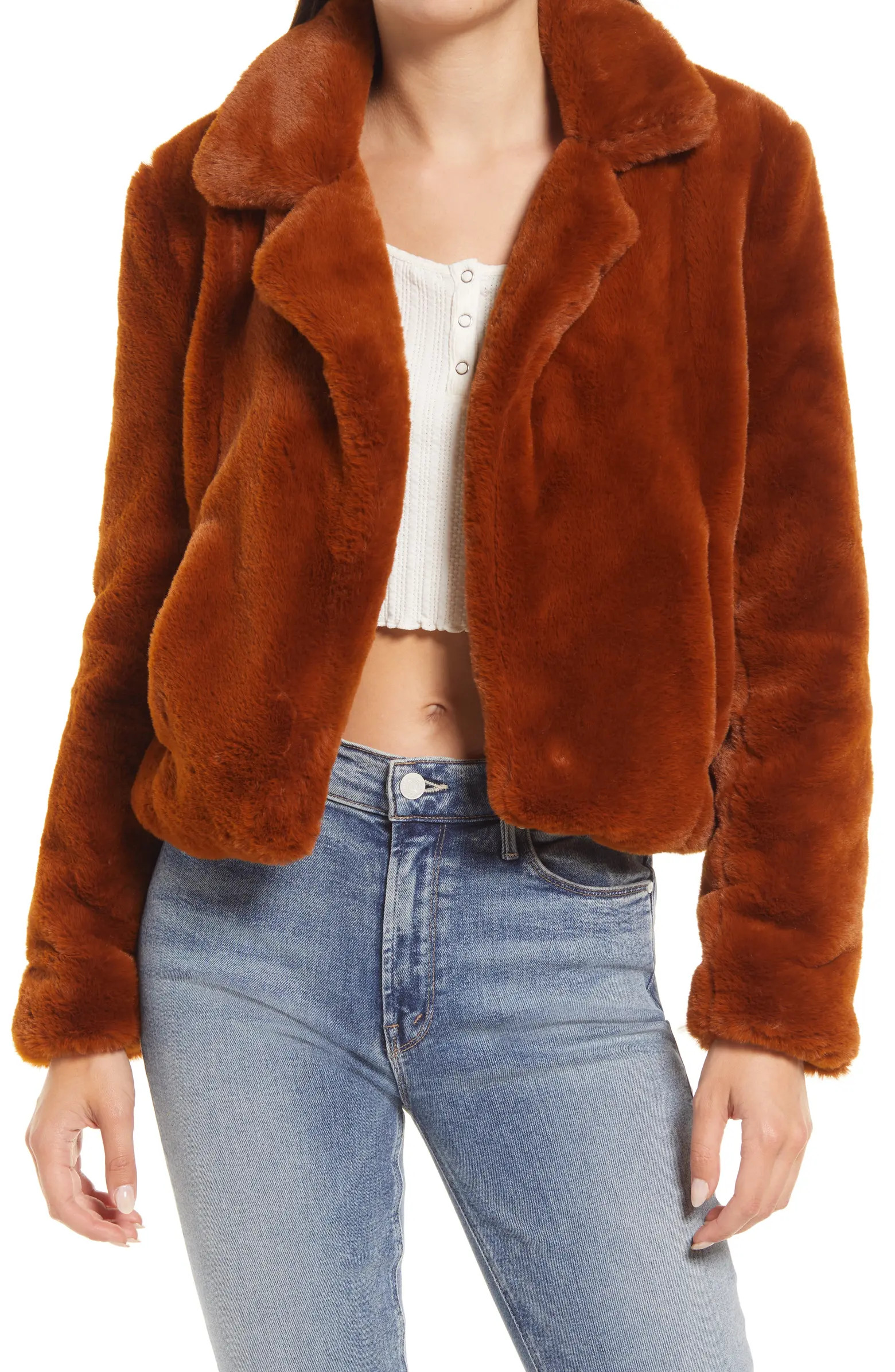 Cropped Faux Fur Jacket | Nordstrom